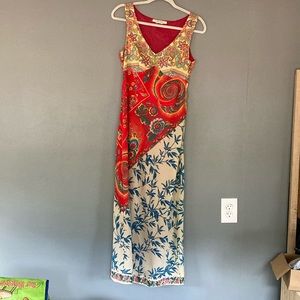Free people patchwork silk dress